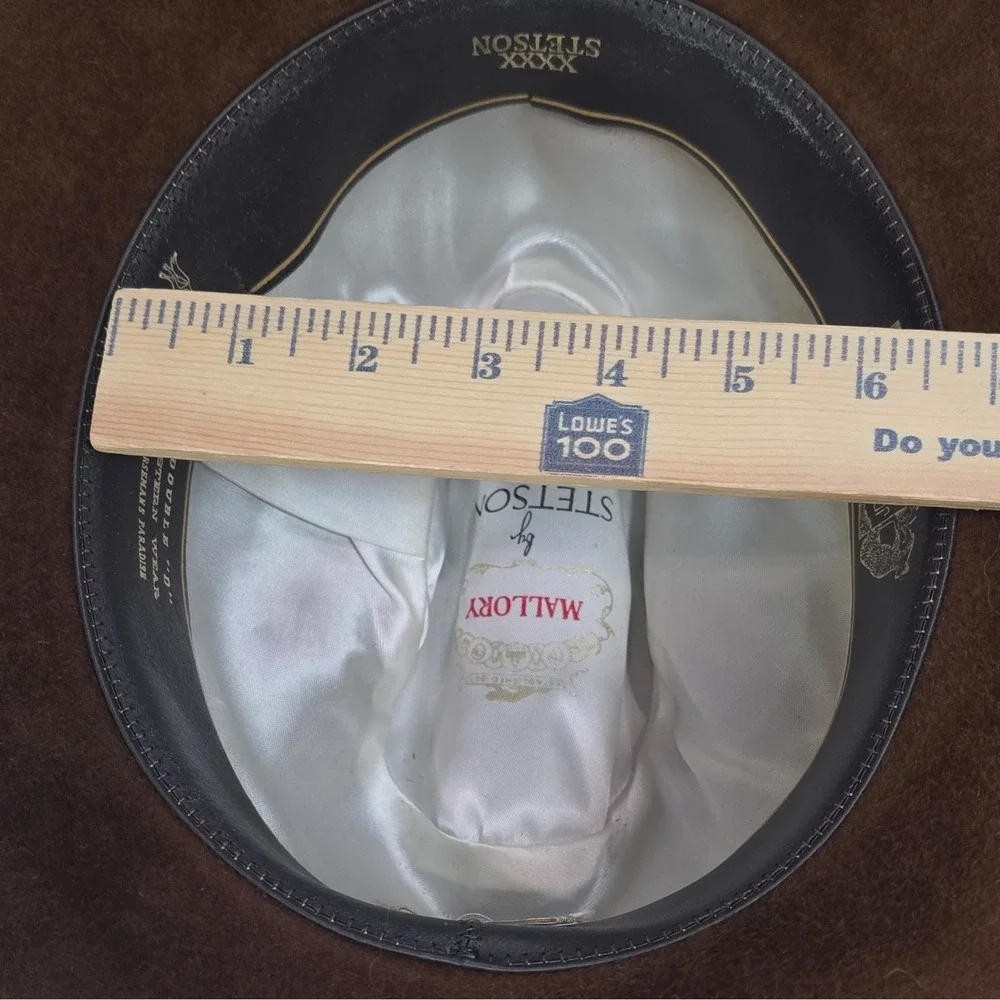 Stetson Mallory 4X Beaver Brown Western Hat Double D Pinch Fedora Feather
